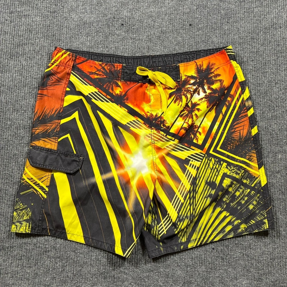 Joe Boxer Mens Swim Trunks Size XL Tropical Graphic‎ Board Shorts Mesh Lined